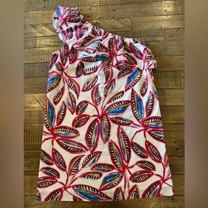 J. Crew Linen Blend One Shoulder Dress Size Small